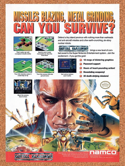 1994 Metal Marines SNES Original Ad v1 - for just $17.99! 