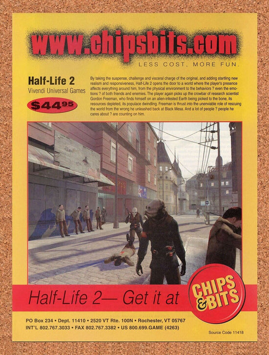 2005 Half-Life 2 PC Original Chips & Bits Ad - for just $18.99! 
