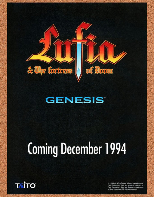 1994 Lufia Fortress of Doom Genesis Original Ad - for just $17.99! 