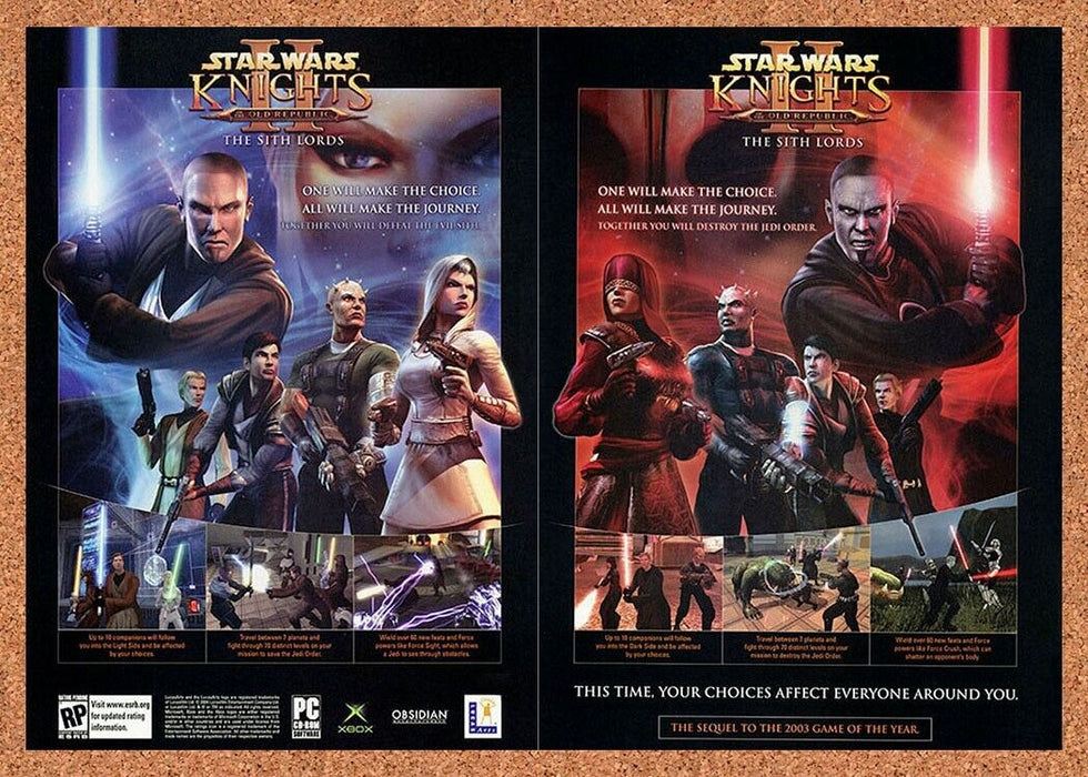 2005 Star Wars Knights Old Republic 2 Xbox Original Ad - for just $21.49! 