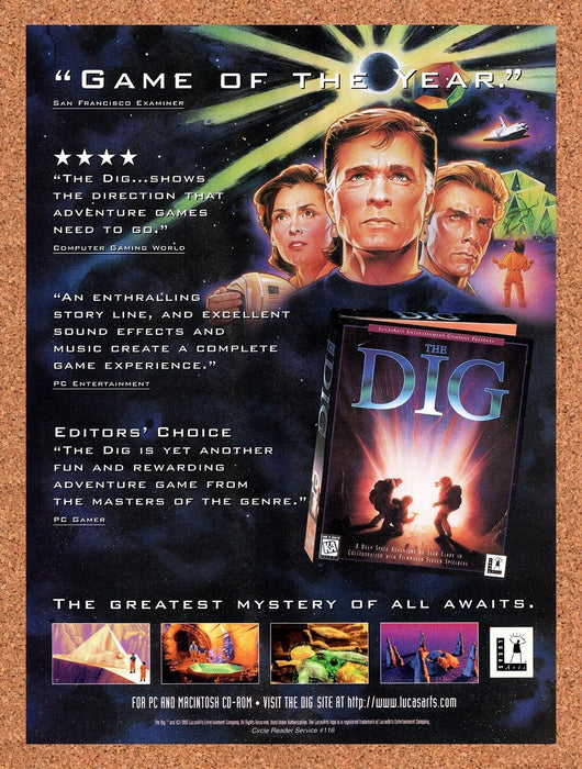 1996 The Dig Game Of the Year Original Ad v1 - for just $18.29! 