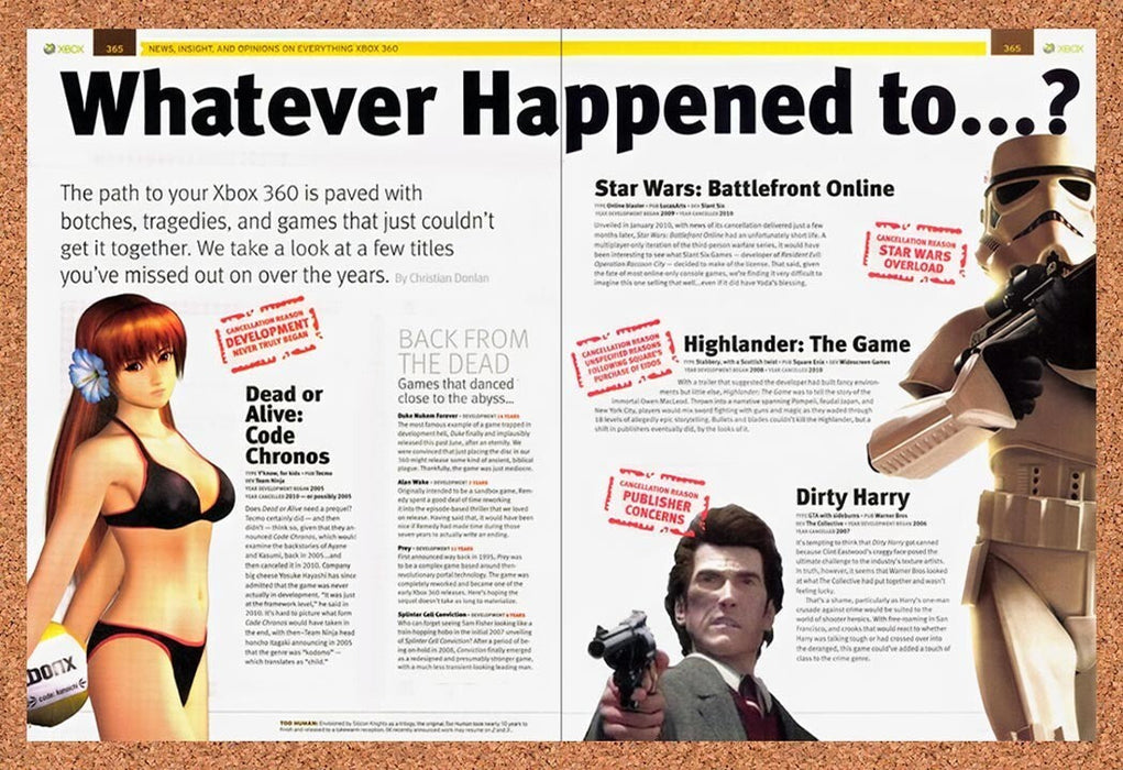 2011 Whatever Happened To…? Canceled Xbox 360 Games Original Ad v1 - for just $21.49! 
