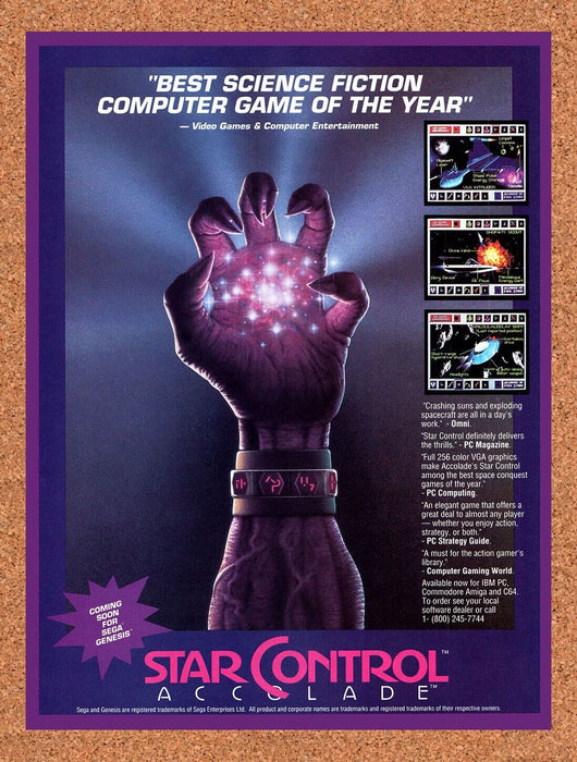 1991 Star Control Genesis Original Ad v1 - for just $18.49! 