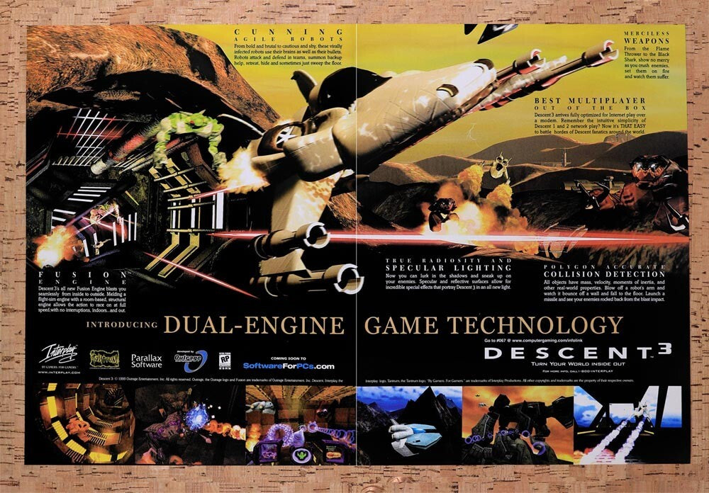 1999 Descent 3 PC Original Ad v3 - for just $21.49! 