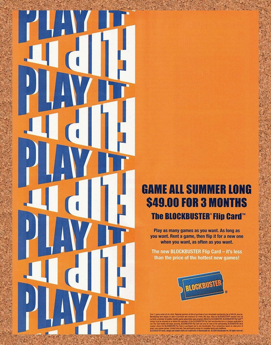 2004 Blockbuster Video Original Video Game Rental Ad v4 - for just $17.99! 