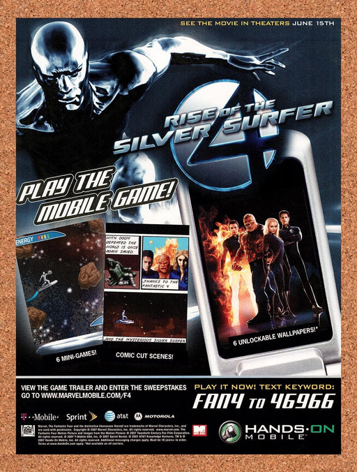 2007 Fantastic 4 Rise Of The Silver Surfer Hands-On Mobile Original Ad v1 - for just $17.99! 