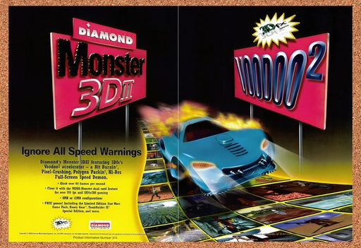 1998 Voodoo 2 Diamond Monster 3DII Original Advertisement v3 - for just $19.54! 