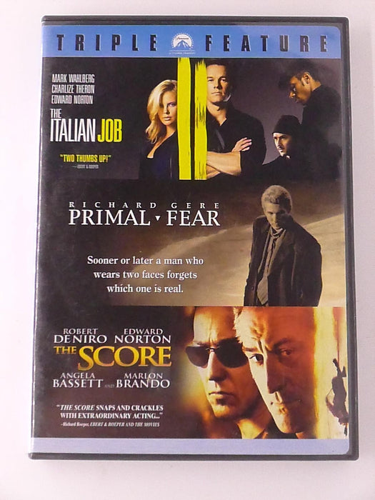 The Italian Job, Primal Fear, The Score (DVD, triple feature) - K6 - for just $3.99! 