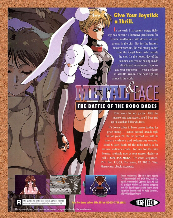 1993 Metal & Lace The Battle Of The Robo Babes MS-DOS Original Ad v1 - for just $18.99! 