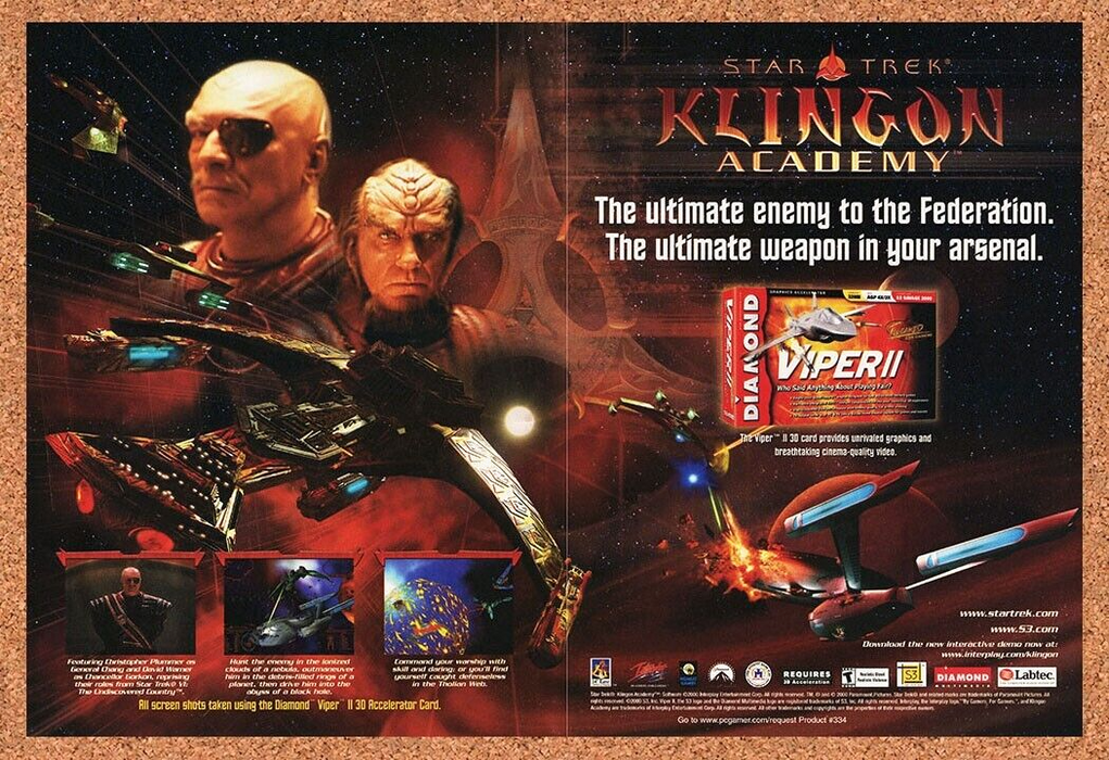 2002 Star Trek Klingon Academy PC Original Viper II Ad v1 - for just $21.99! 