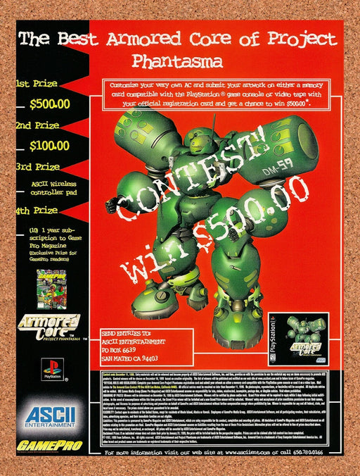 1998 Armored Core Project Phantasma Contest Original Ad v2 - for just $17.99! 