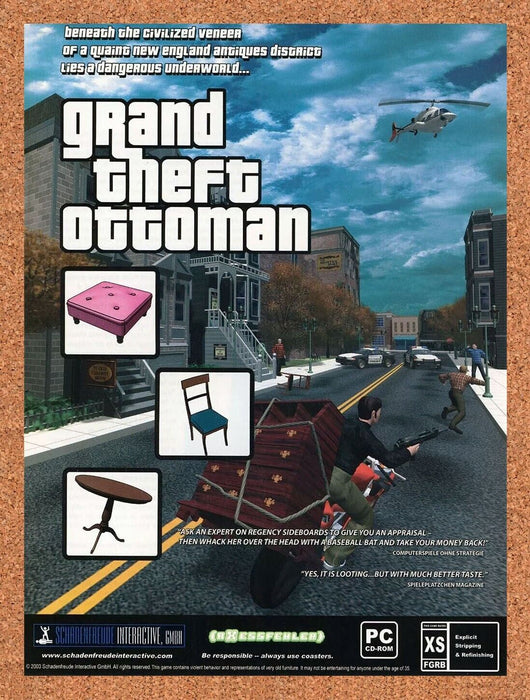 2005 Grand Theft Ottoman Original GTA Parody Ad v1 - for just $18.99! 