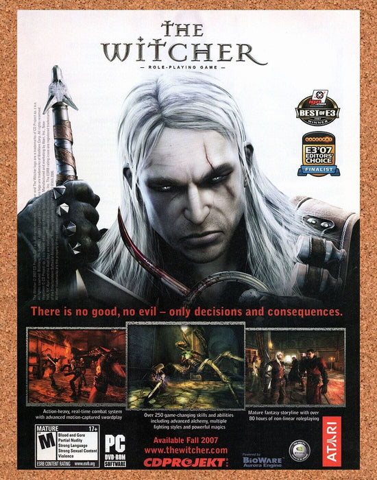 2004 The Witcher PC Original Ad - for just $17.99! 