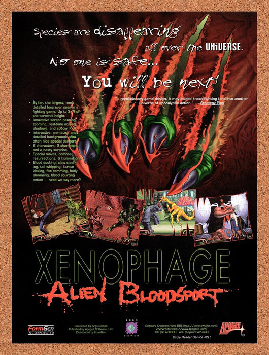 1996 Xenophage Alien Bloodsport PC Original Ad v1 - for just $18.29! 
