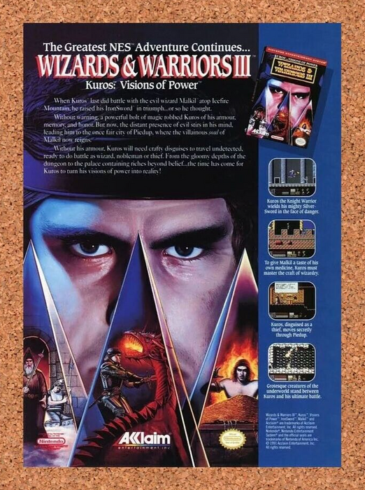 1993 Wizards And Warriors III NES Original Ad - for just $17.99! 