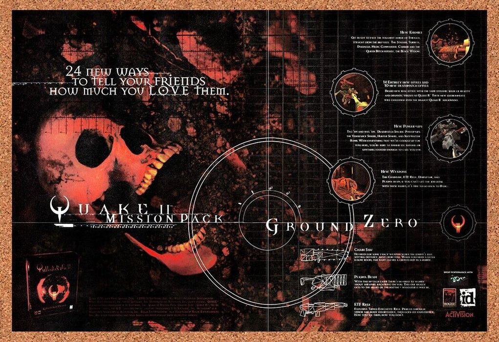 1998 Quake II Mission Pack Ground Zero PC Original Ad v1 - for just $21.49! 