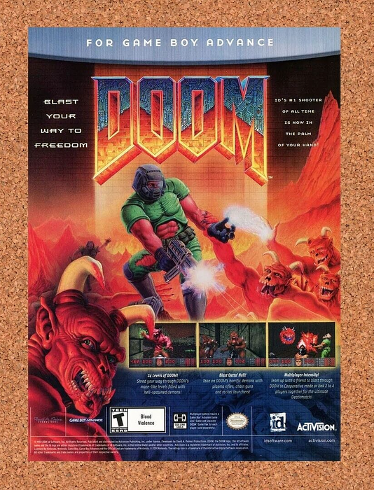 2003 Doom GBA Gameboy Advance Original Ad - for just $17.99! 