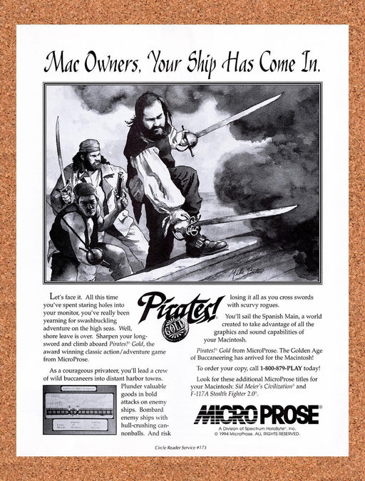 1994 Pirates! MAC Original Ad v5 - for just $17.99! 