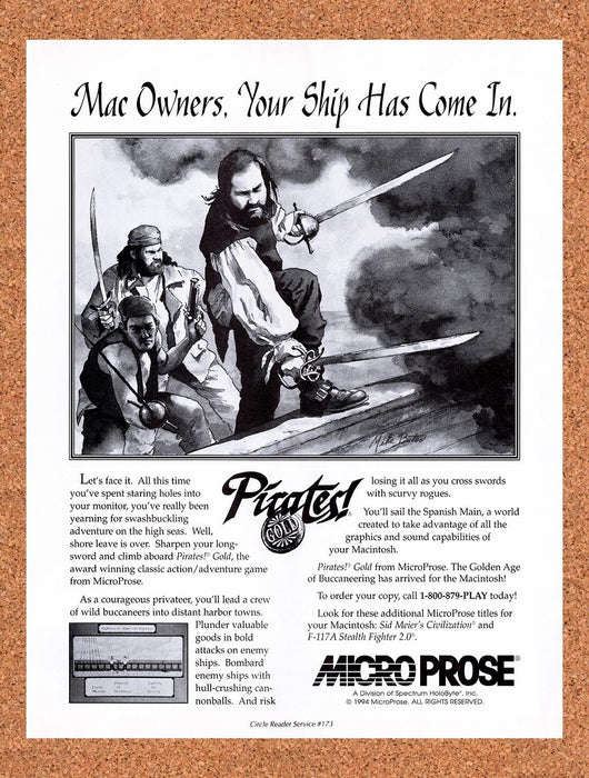 1994 Pirates! MAC Original Ad v5 - for just $17.99! 