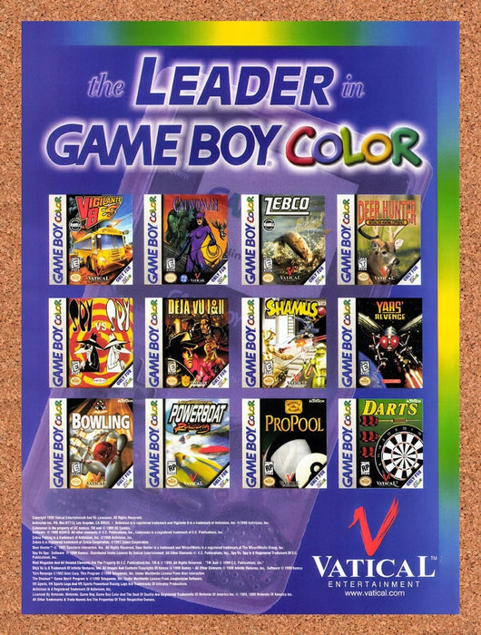 1999 Nintendo Game Boy Color Vatical Games Original Advertisement vg3 - for just $19.49! 