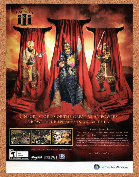 2007 Age Of Empires III Asian Dynasties PC Original Ad v3 - for just $17.99! 