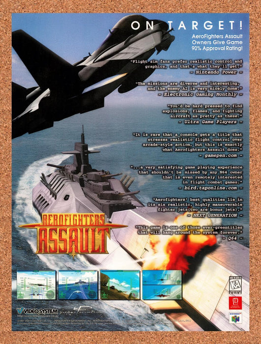 1998 Aero Fighters Assault N64 Original Ad v2 - for just $17.99! 