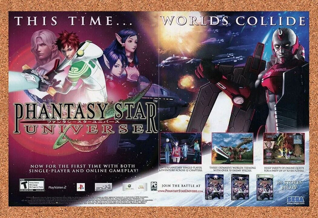 2007 Phantasy Star Universe PS2 Original Ad - for just $21.49! 
