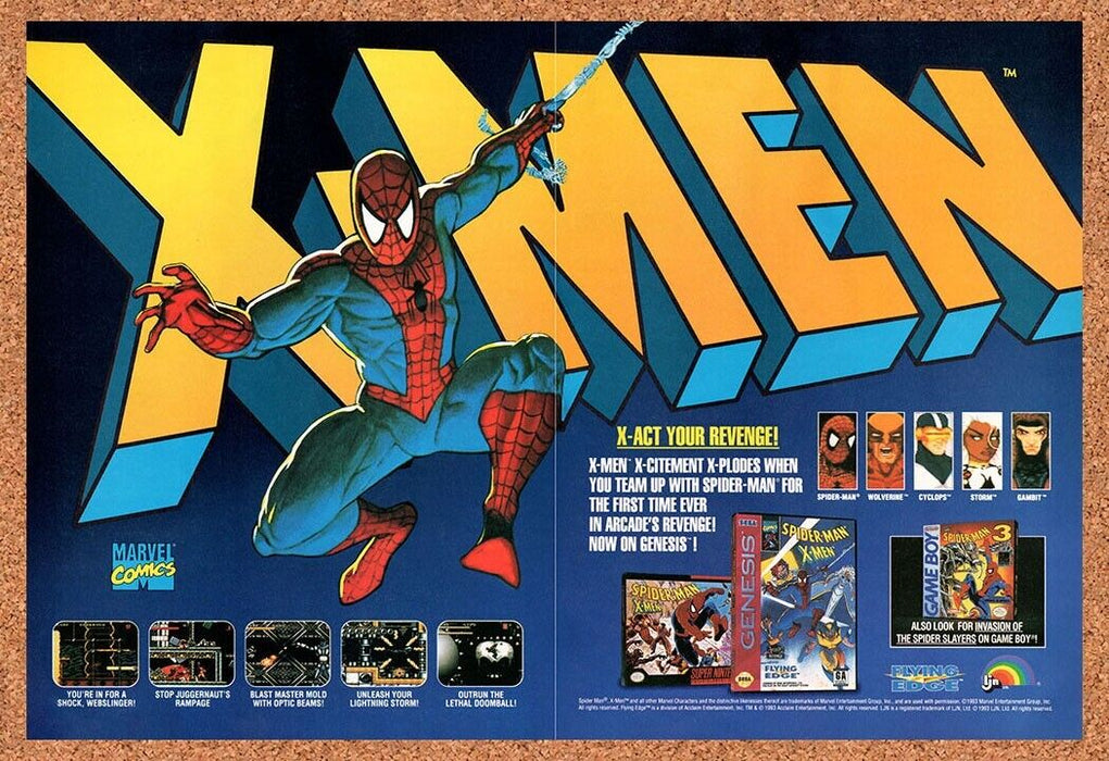 1993 Spider-Man X-Men SNES Original Ad v1 - for just $21.49! 