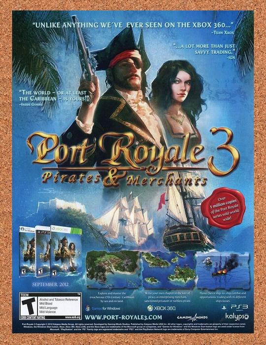 2014 Port Royale 3 Pirates Xbox 360 Original Ad - for just $17.99! 