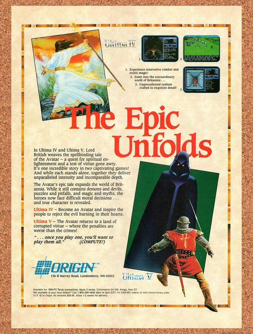 1989 Ultima IV & V IBM Games Original Ad v1 - for just $18.49! 