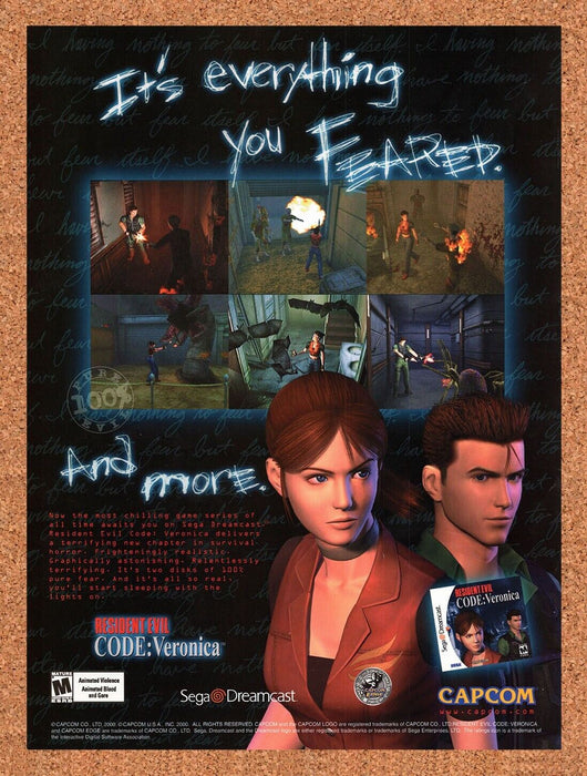 2000 Resident Evil Code Veronica Dreamcast Original Ad v2 - for just $18.49! 