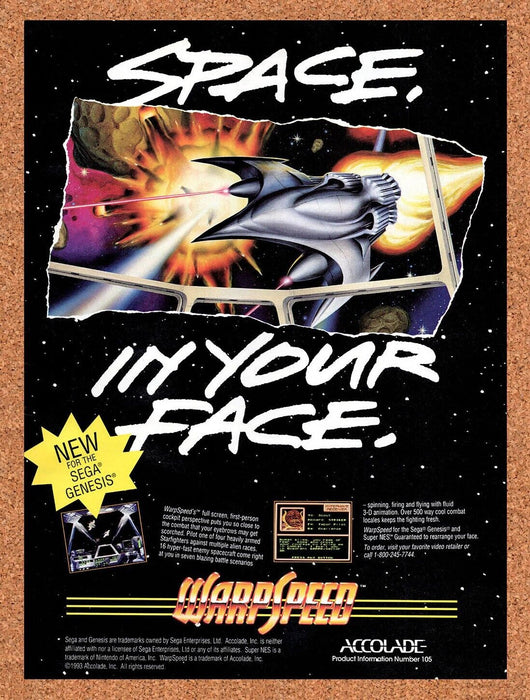 1993 Warp Speed Genesis Original Ad v1 - for just $17.99! 