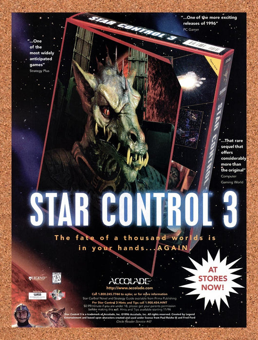 1996 Star Control 3 PC Original Advertisement v3