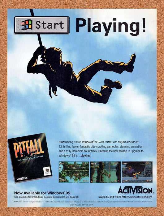 1995 Pitfall PC Original Windows Ad - for just $17.99! 