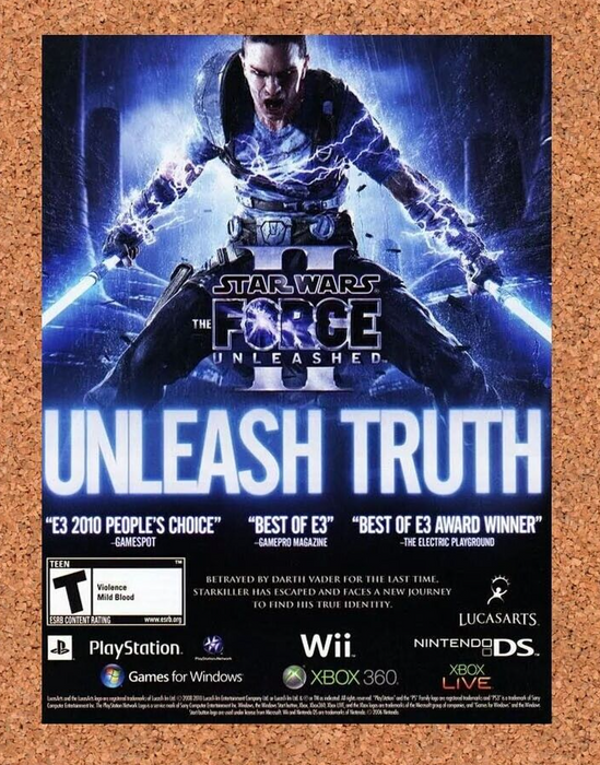 2007 Star Wars Force Unleashed 2 PS3 Original Ad - for just $17.99! 