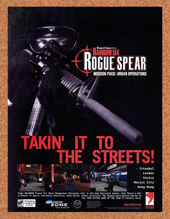 2001 Rainbow Six Rogue Spear Urban Ops PC Original Ad v8 - for just $17.99! 