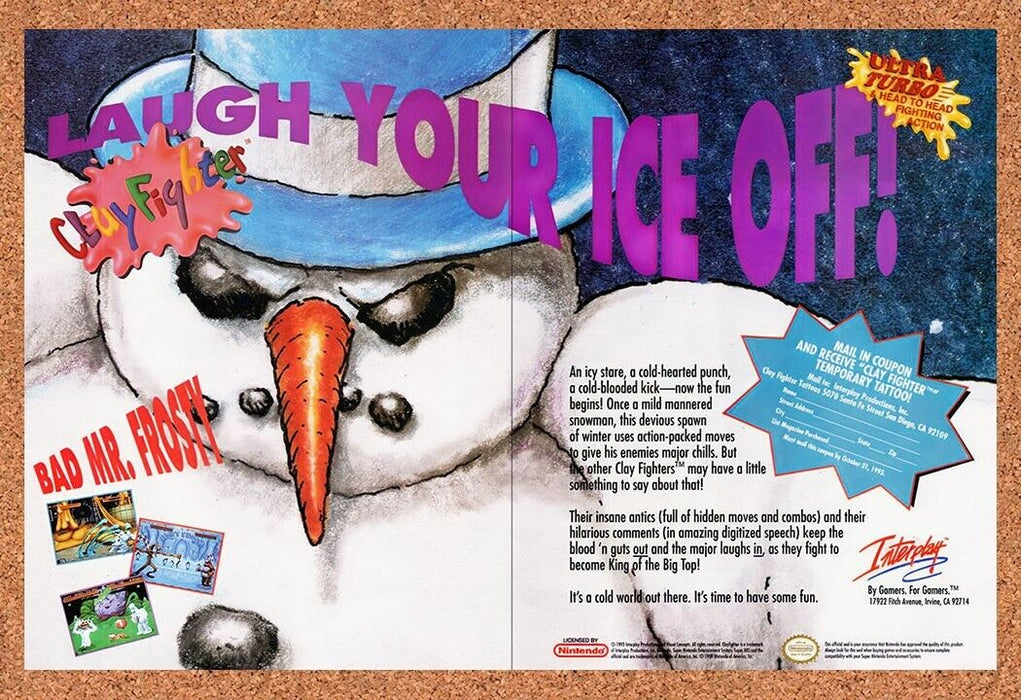 1993 ClayFighter Laugh Your Ice Off! Ad Original Ad v6 - for just $18.27! 
