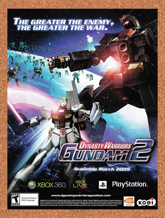 2009 Dynasty Warriors Gundam 2 Xbox 360 Original Ad v1 - for just $17.99! 