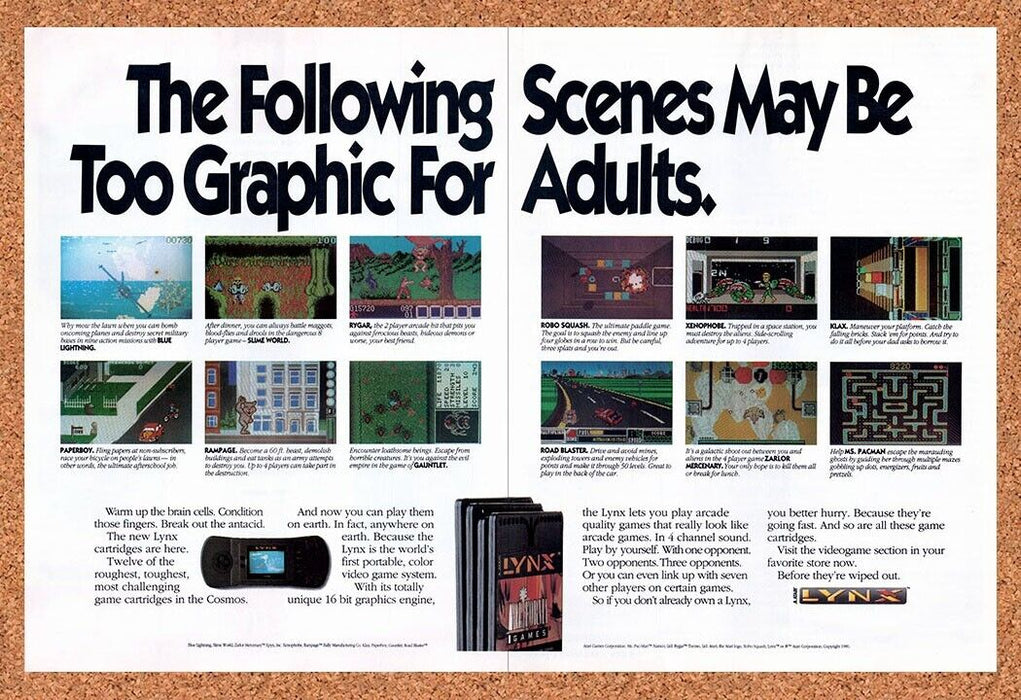 1991 Atari Lynx Console Original Ad v2 - for just $21.49! 
