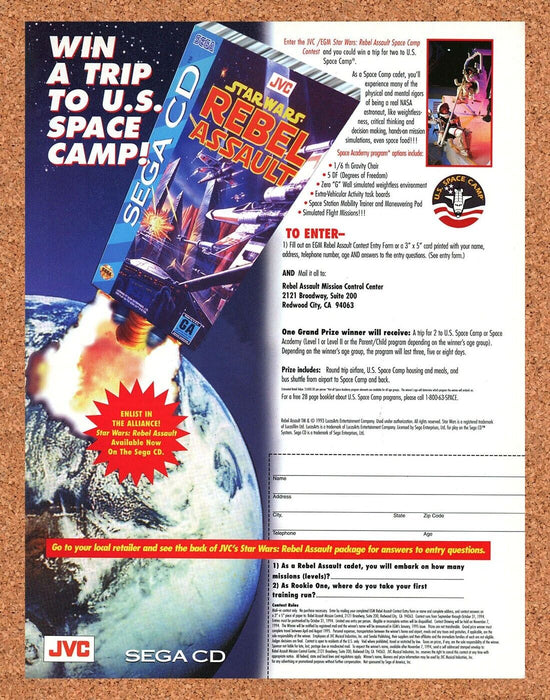 1994 Star Wars Rebel Assault Sega CD Original Ad - for just $17.99! 