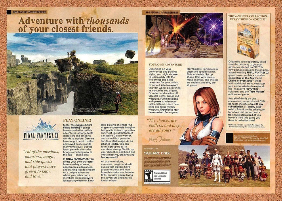 2005 Final Fantasy XI Online Vanadiel Collection PC Original Advertisement v3 - for just $19.19! 