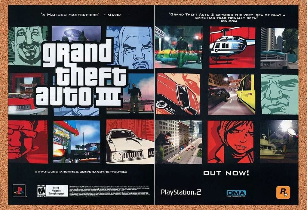 2002 Grand Theft Auto III PS2 Original Ad v2 - for just $21.49! 