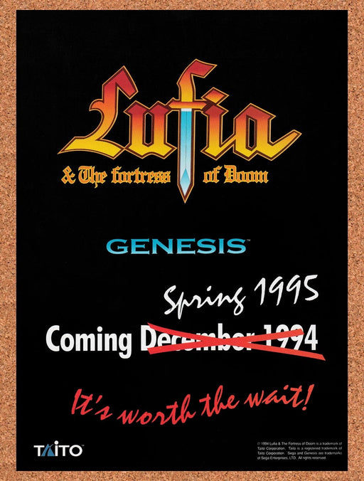 1995 Lufia Fortress Of Doom SNES Original Ad v6 - for just $18.29! 