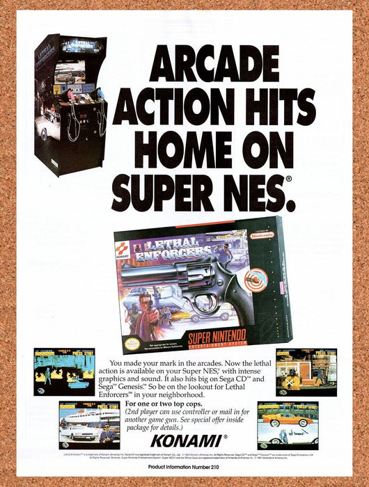 1994 Lethal Enforcers SNES Original Ad v1 - for just $17.99! 