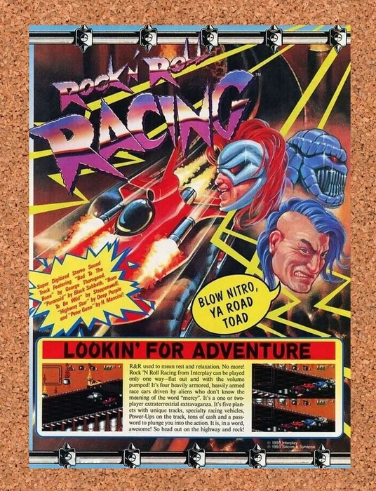 1996 Rock N Roll Racing SNES Original Ad v1 - for just $17.99! 