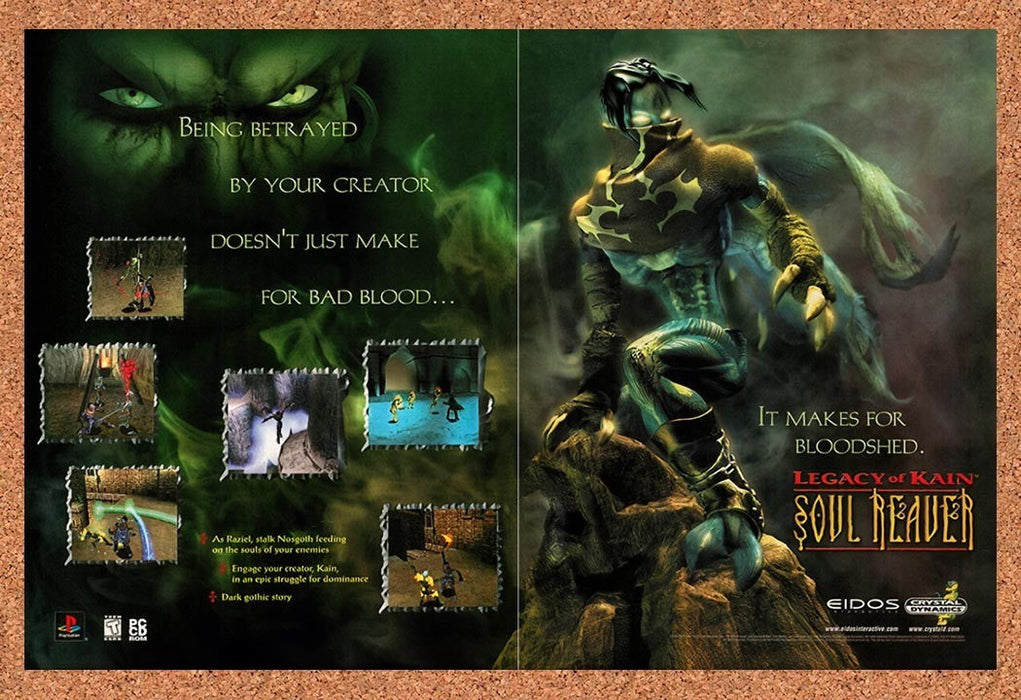 1999 Legacy Of Kain Soul Reaver PC Original Advertisement v6 - for just $23.99! 