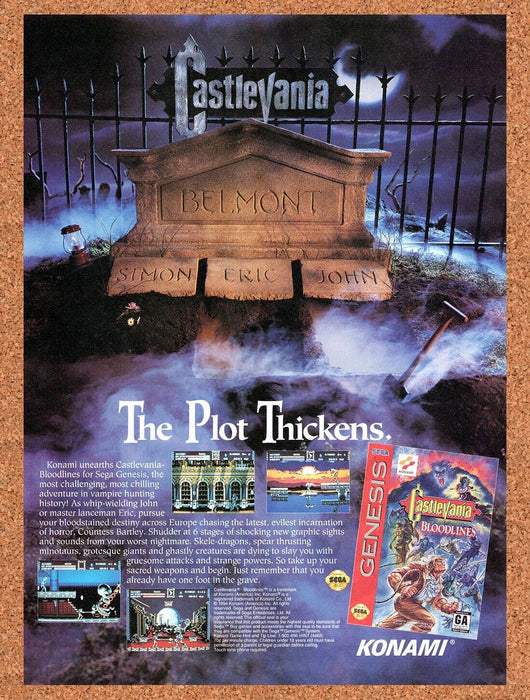 1994 Castlevania Bloodlines Genesis Original Ad v3 - for just $16.19! 