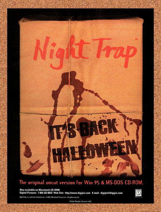 1995 Night Trap PC Original Halloween Ad - for just $19.49! 