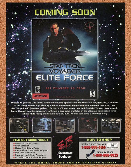 2002 Star Trek Voyager Elite Force PC Original EB Games Ad v1 - for just $19.49! 