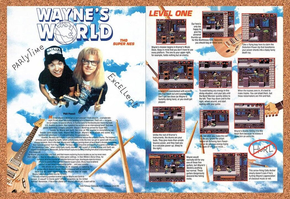 1993 Waynes World SNES Original Ad v1 - for just $19.34! 